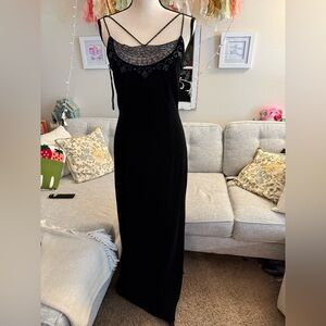 Vintage Dave and Johnny beaded dress formal gown